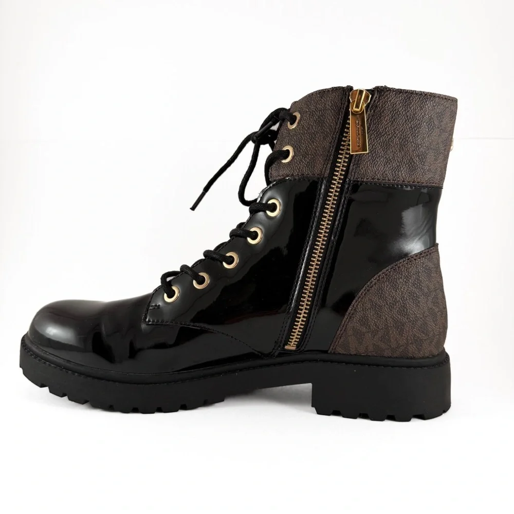 MICHAEL Michael Kors Women's Alistair Lace-Up Lug Sole Combat Booties - Picture 6 of 12